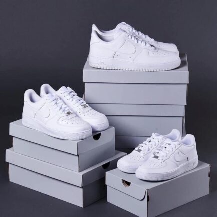 Nike Air Force 1 Triple White top view showing perforated toe box.