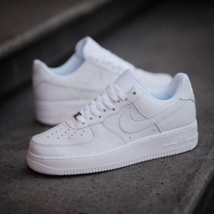 Nike Air Force 1 Triple White sneakers side view in Pakistan.