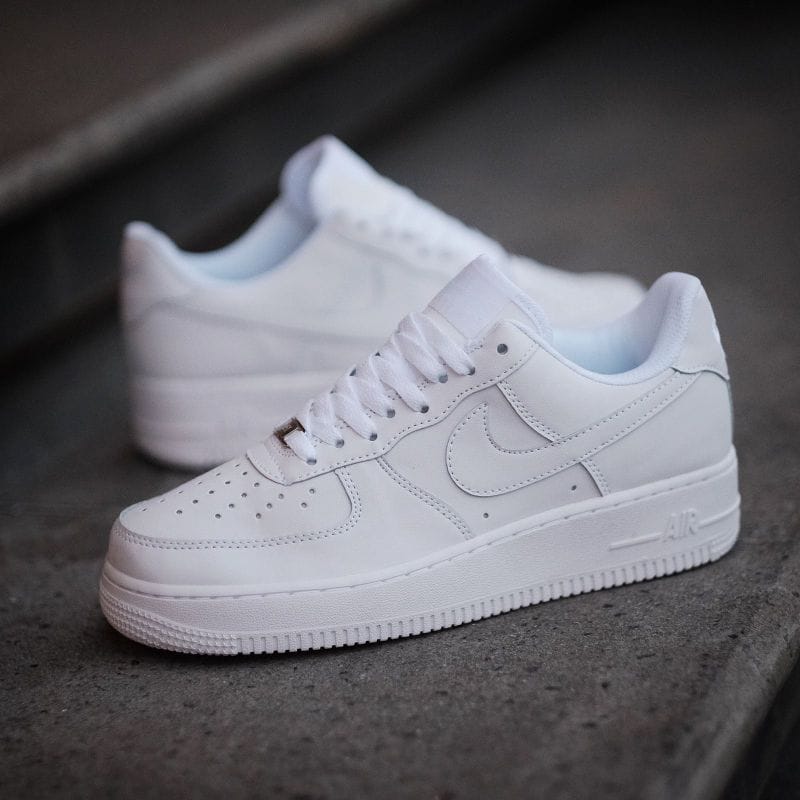 Nike Air Force 1 Triple White sneakers side view in Pakistan.