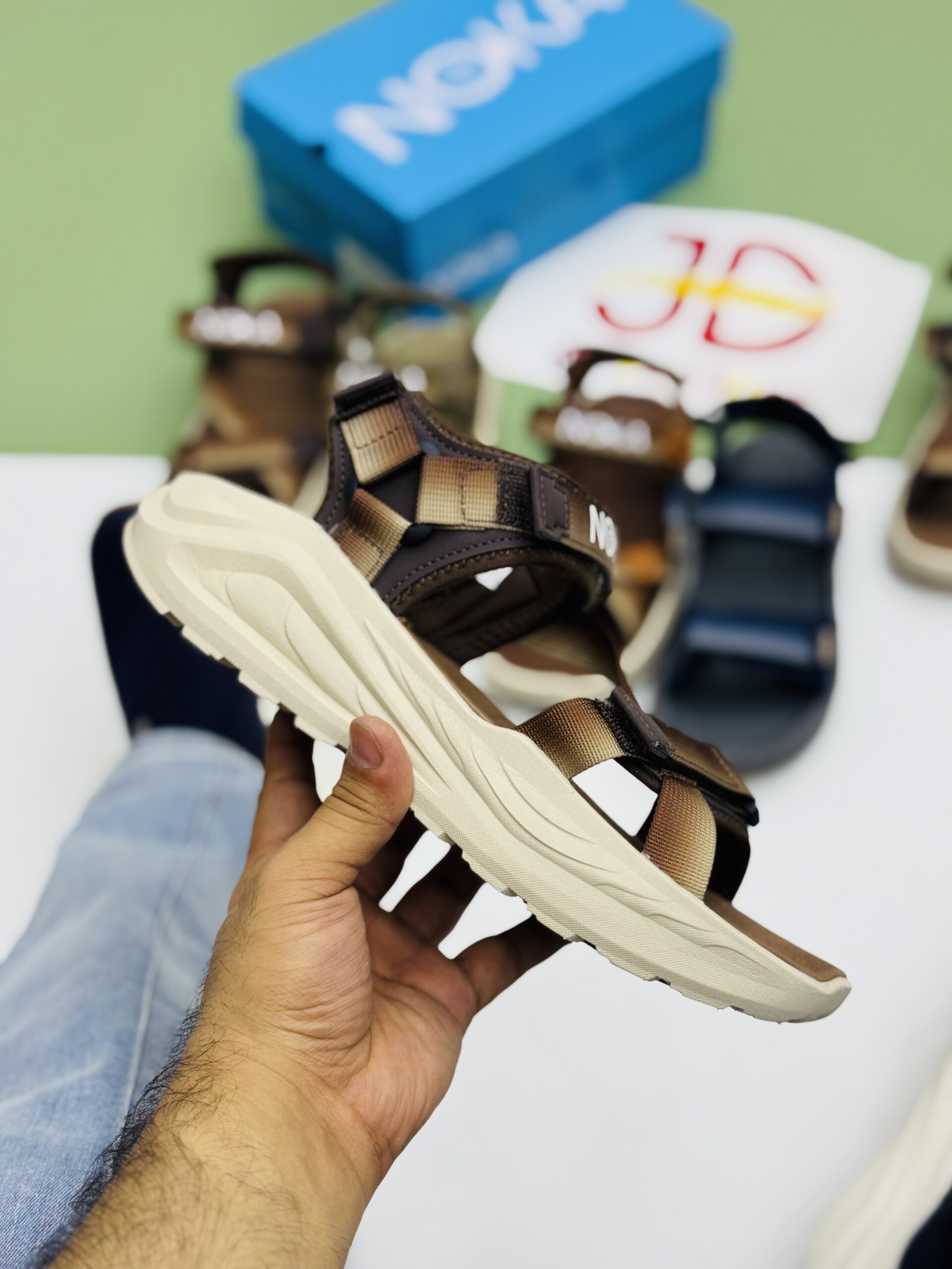 Noka Fashion Sandals CROSS Strips | Hunter Brown - Image 3