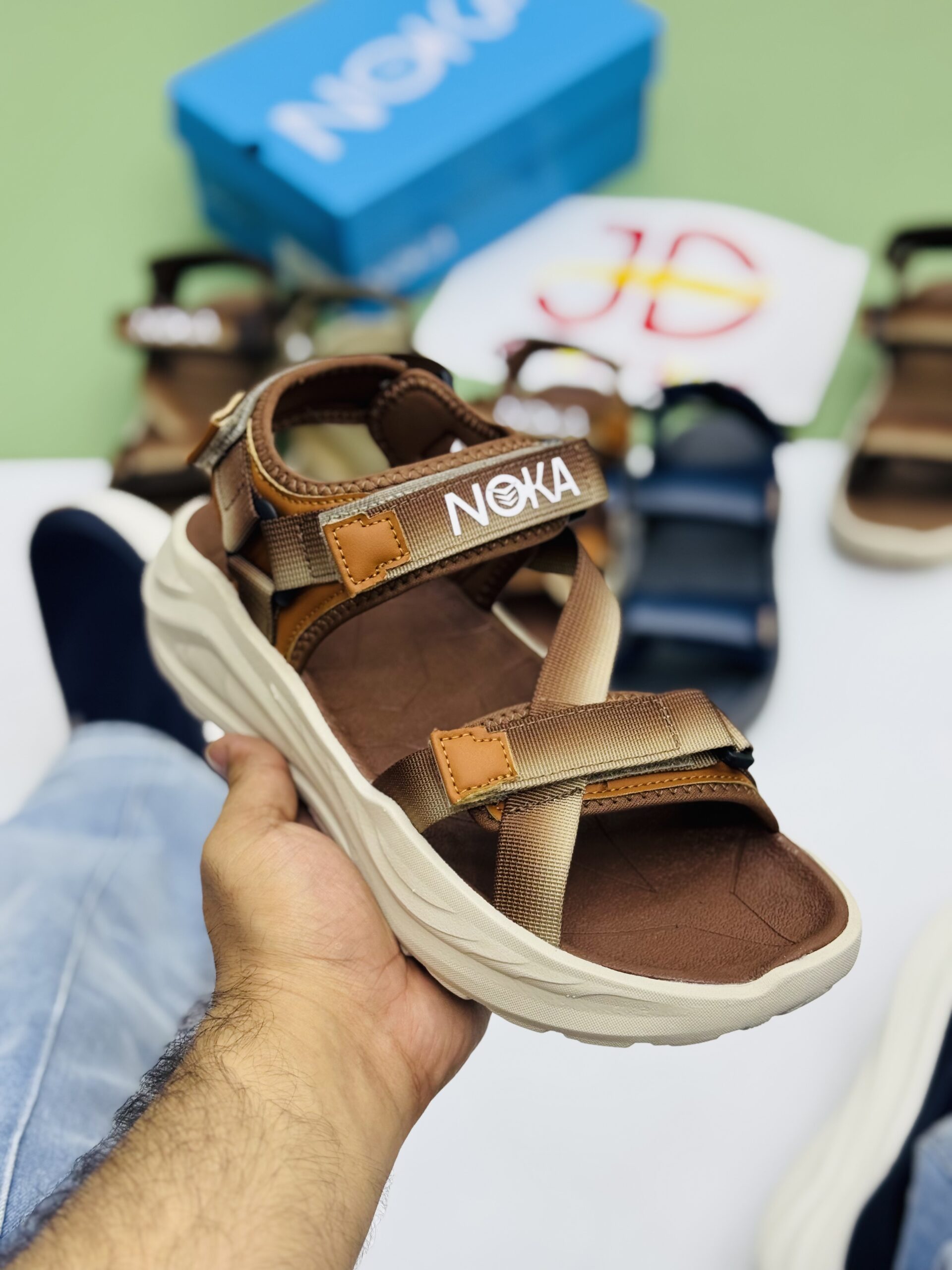 Noka Fashion Sandals CROSS Strips | BROWN