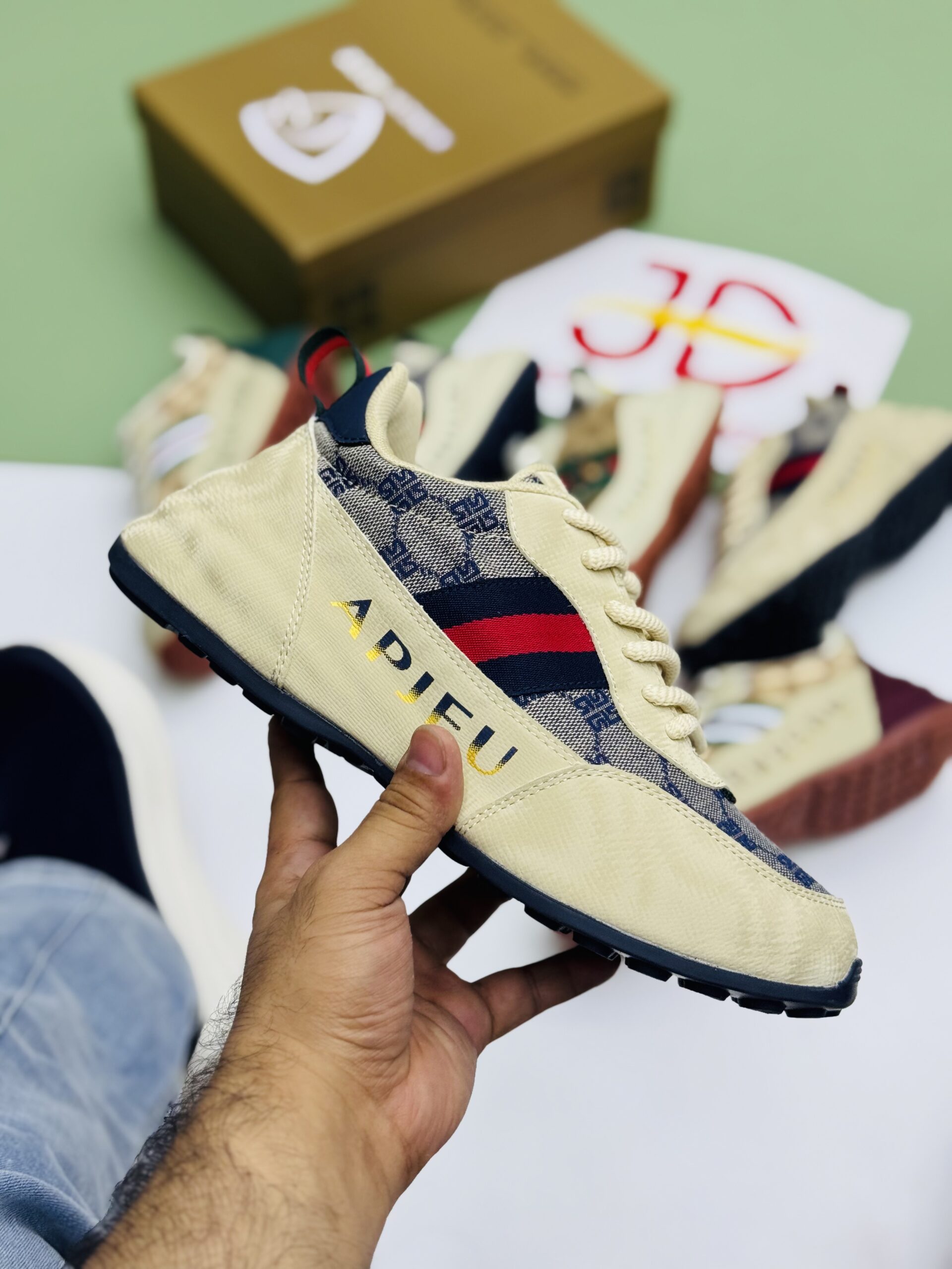 Urban Luxe Stripe Sneakers – Premium Casual Shoes