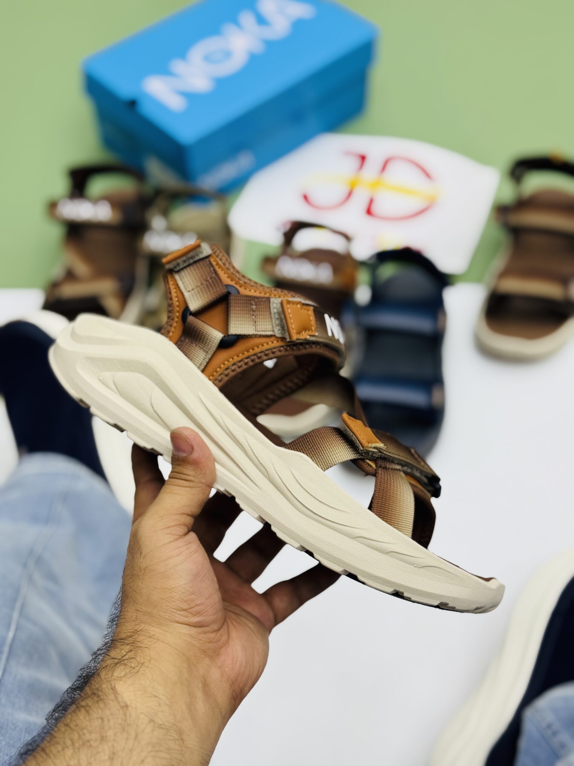 Noka Fashion Sandals CROSS Strips | BROWN - Image 3