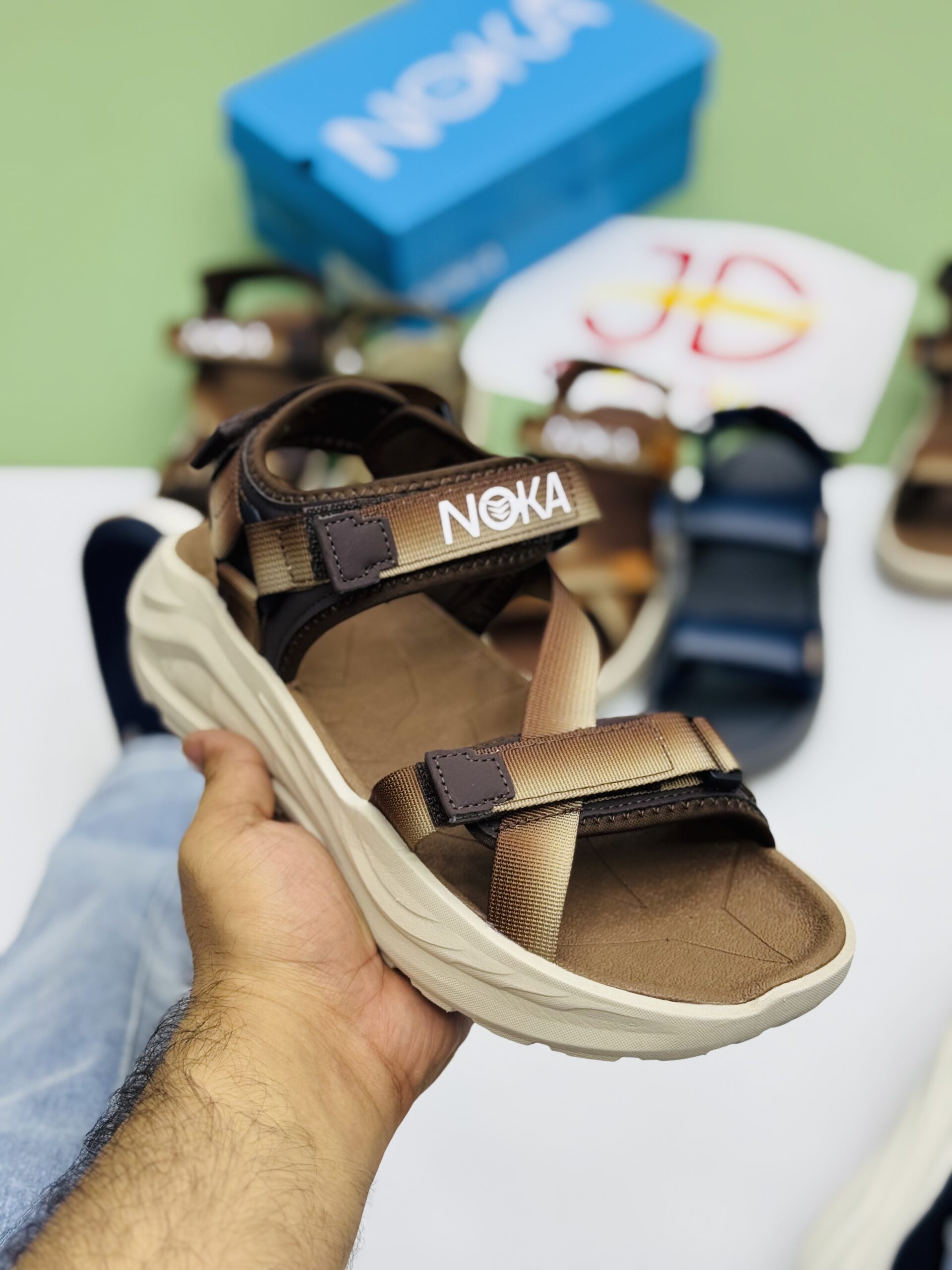 Noka Fashion Sandals CROSS Strips | Hunter Brown