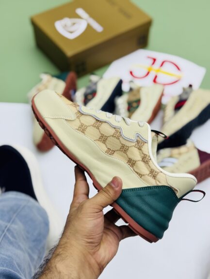 ROYAL EDGE CASUAL SHOES | CREAM/GREEN