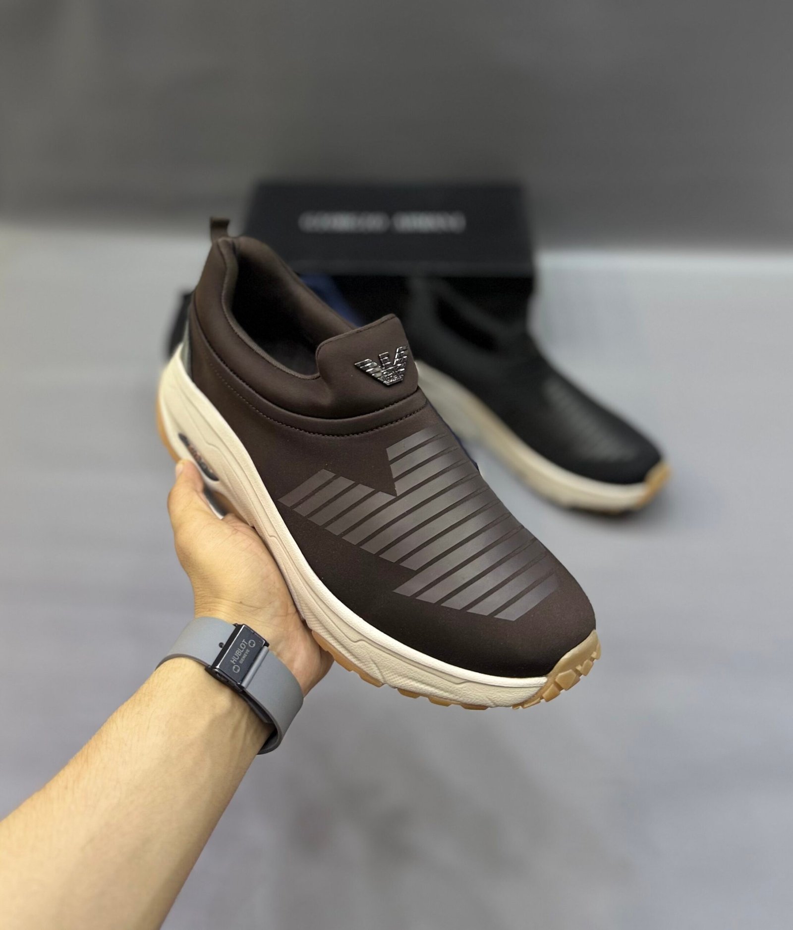 ARMANI ARCH FIT SHOES | BROWN
