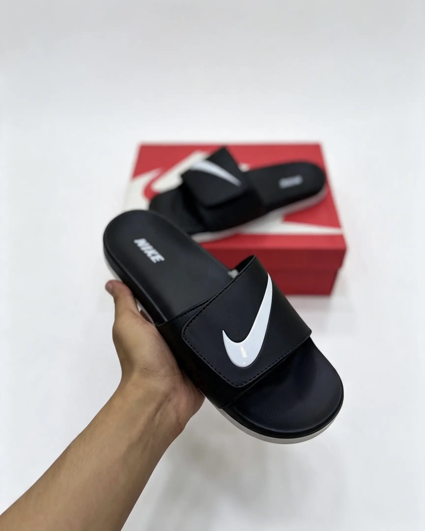 NKE REACTX SLIDES | BLACK/WHITE