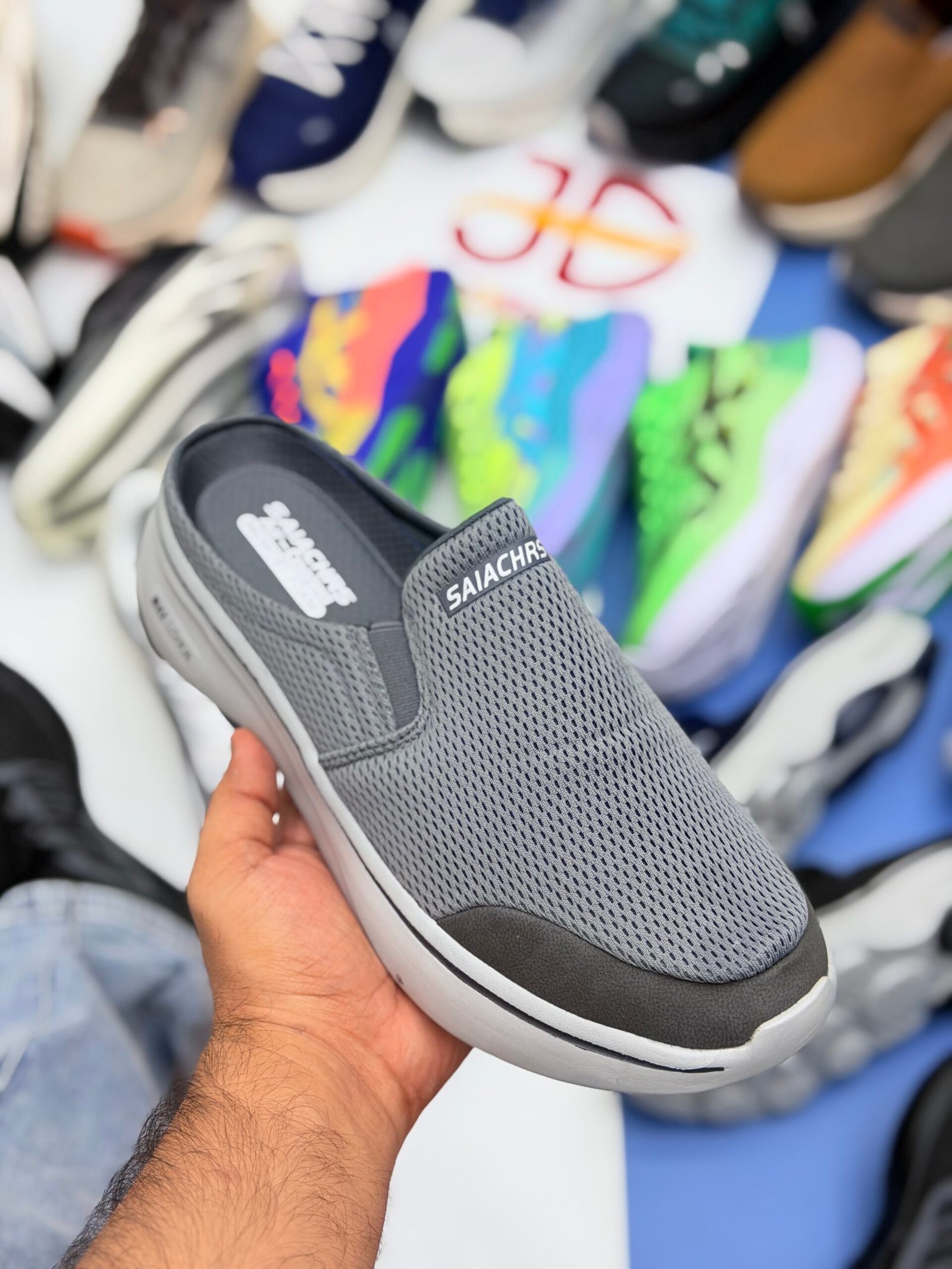 SKEE MAX CUSHION MULES | GREY - Image 2